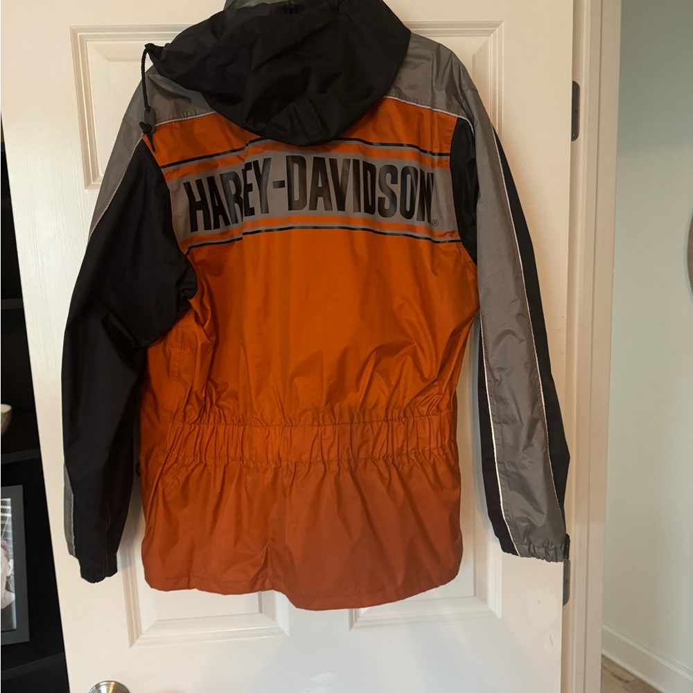 Harley-Davidson Black and Orange Nylon Jacket
